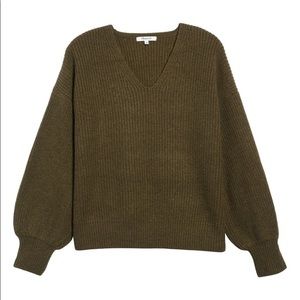 Madewell ballon sleeve sweater: size S: Olive